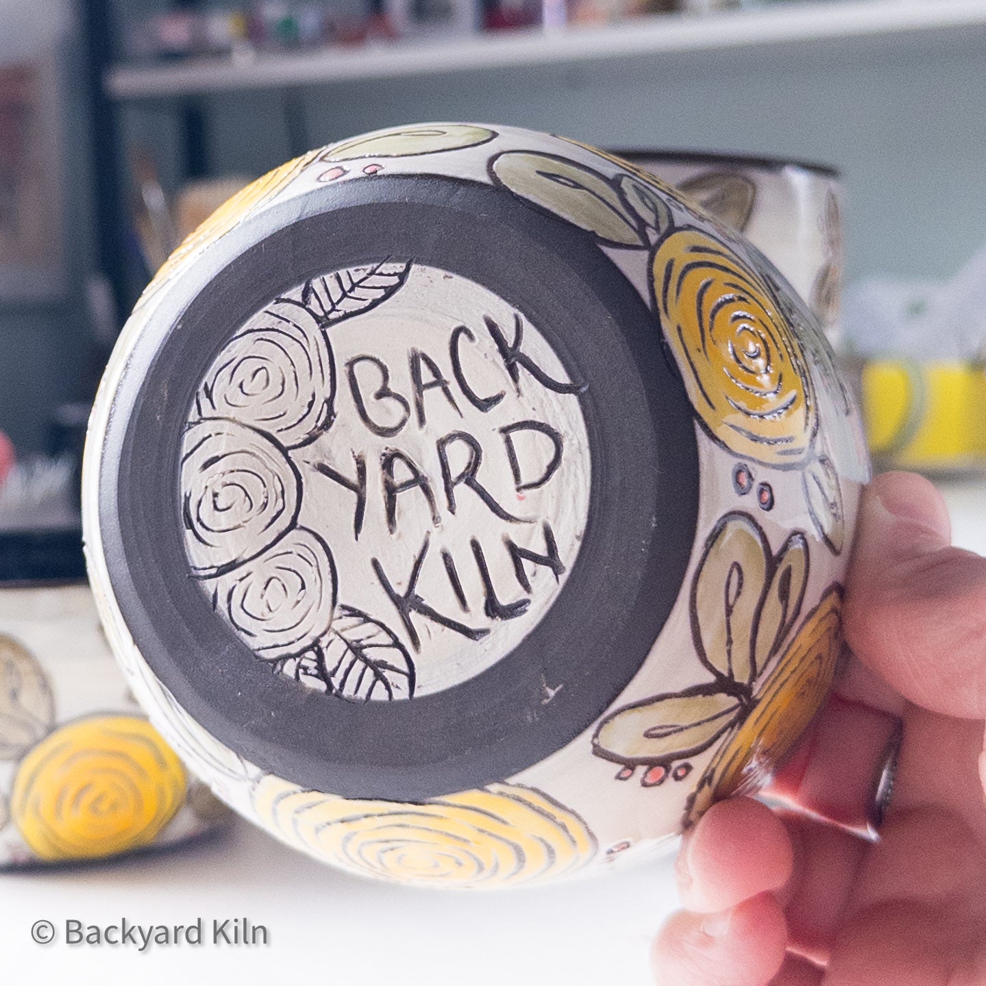 Yellow Rose-Carved Bowl by Taylor