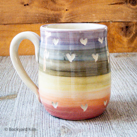 Rainbow Small Carved Hearts Mug by Taylor