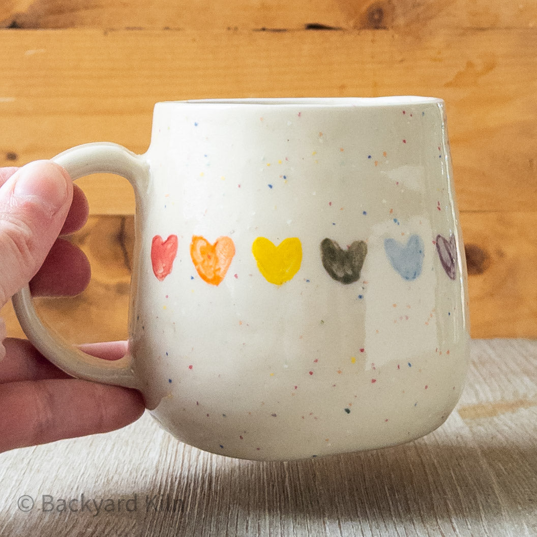 Rainbow Hearts Funfetti Mug #1 by Taylor