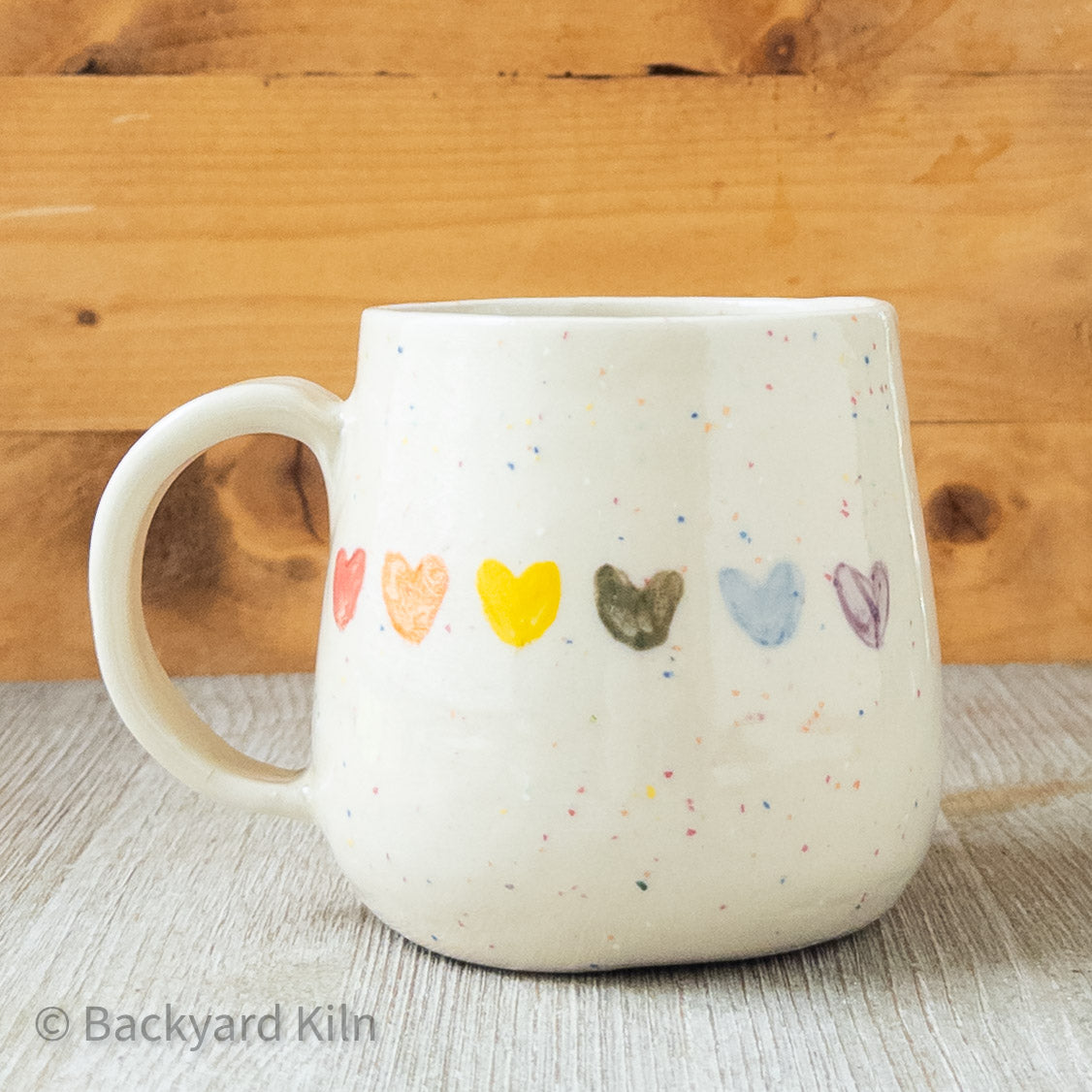 Rainbow Hearts Funfetti Mug #1 by Taylor