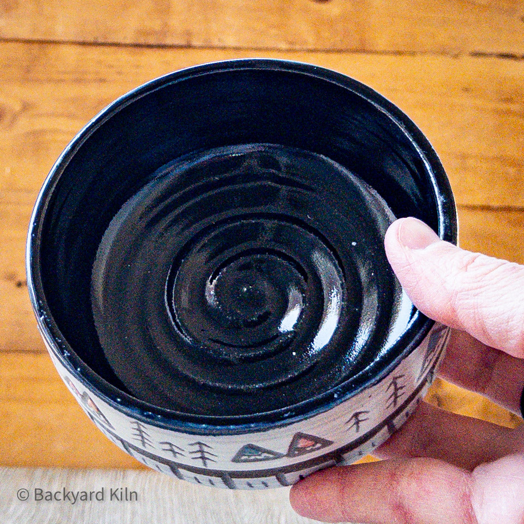 Mountain/Forest Carved Pet Bowl by Taylor