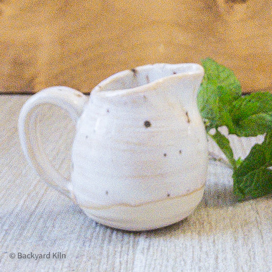 Tiny White Speckled Pitcher - Taylor