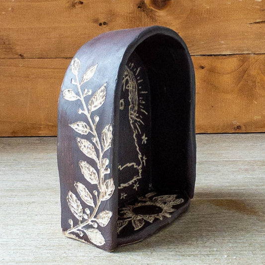 Large Brown Hanging Cat Shrine/Shelf - Taylor