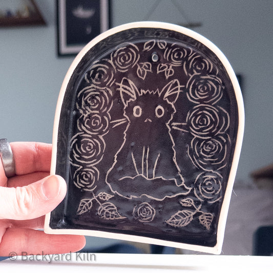 Large Cat Black Hanging Cat Shrine/Shelf - Taylor