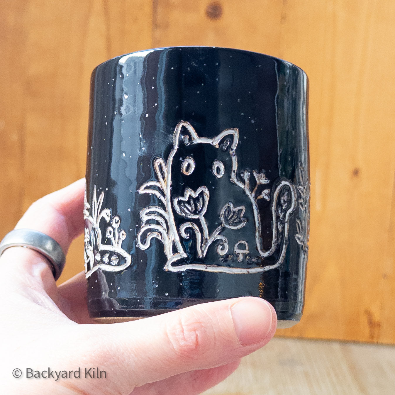 Black Scandi Cat Tumbler - Taylor
