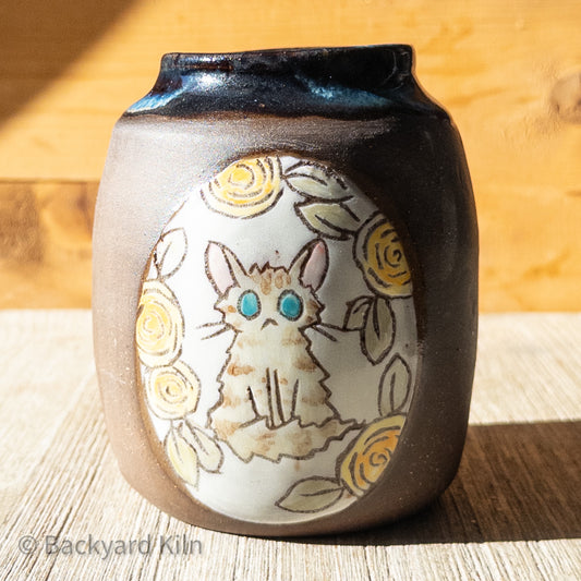 Fundraiser Cat Vase: Emerald 1 by Taylor