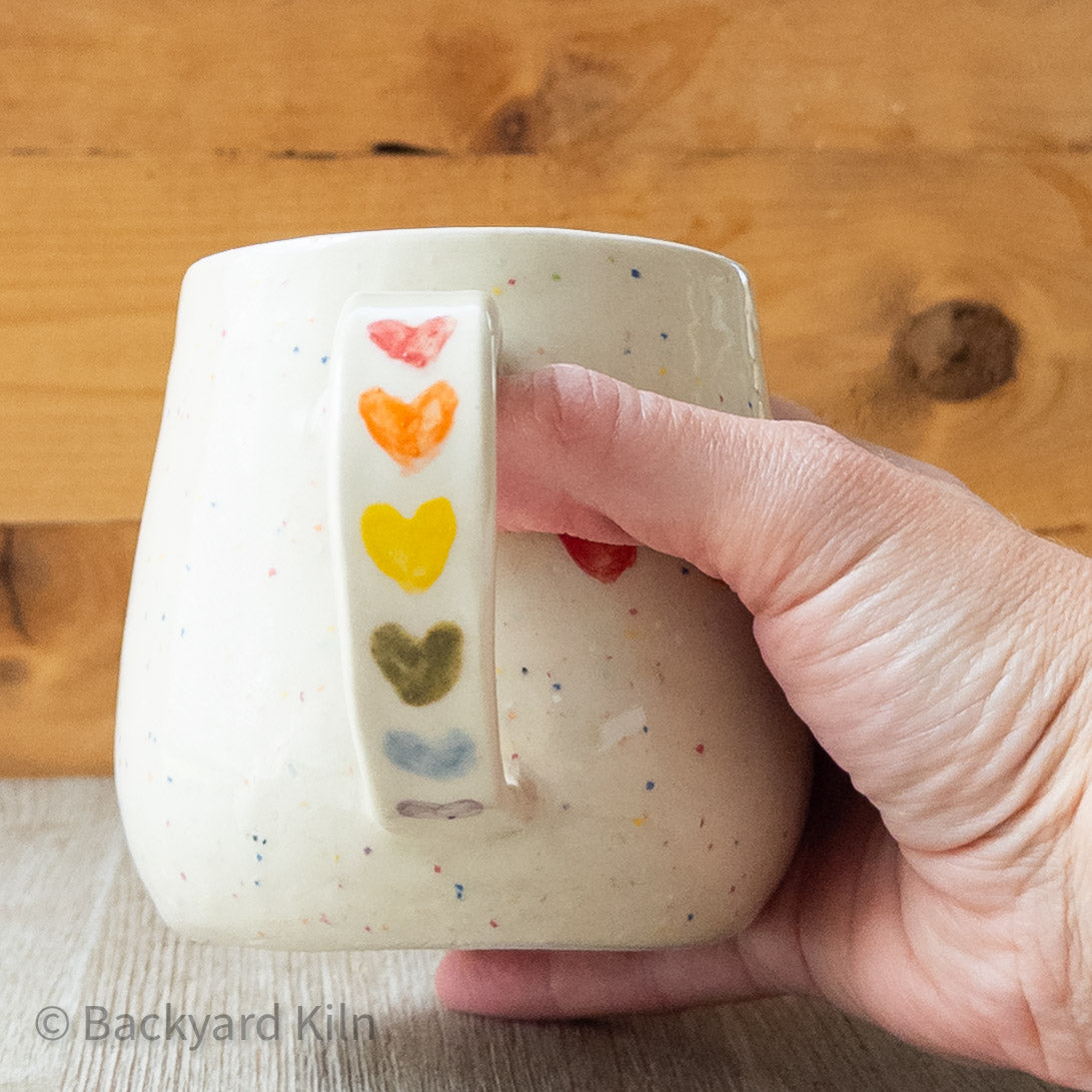 Rainbow Hearts Funfetti Mug #1 by Taylor
