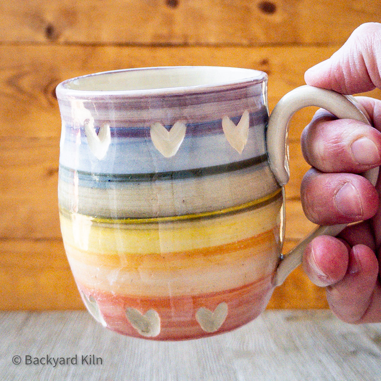 Rainbow Large Carved Hearts Mug by Taylor