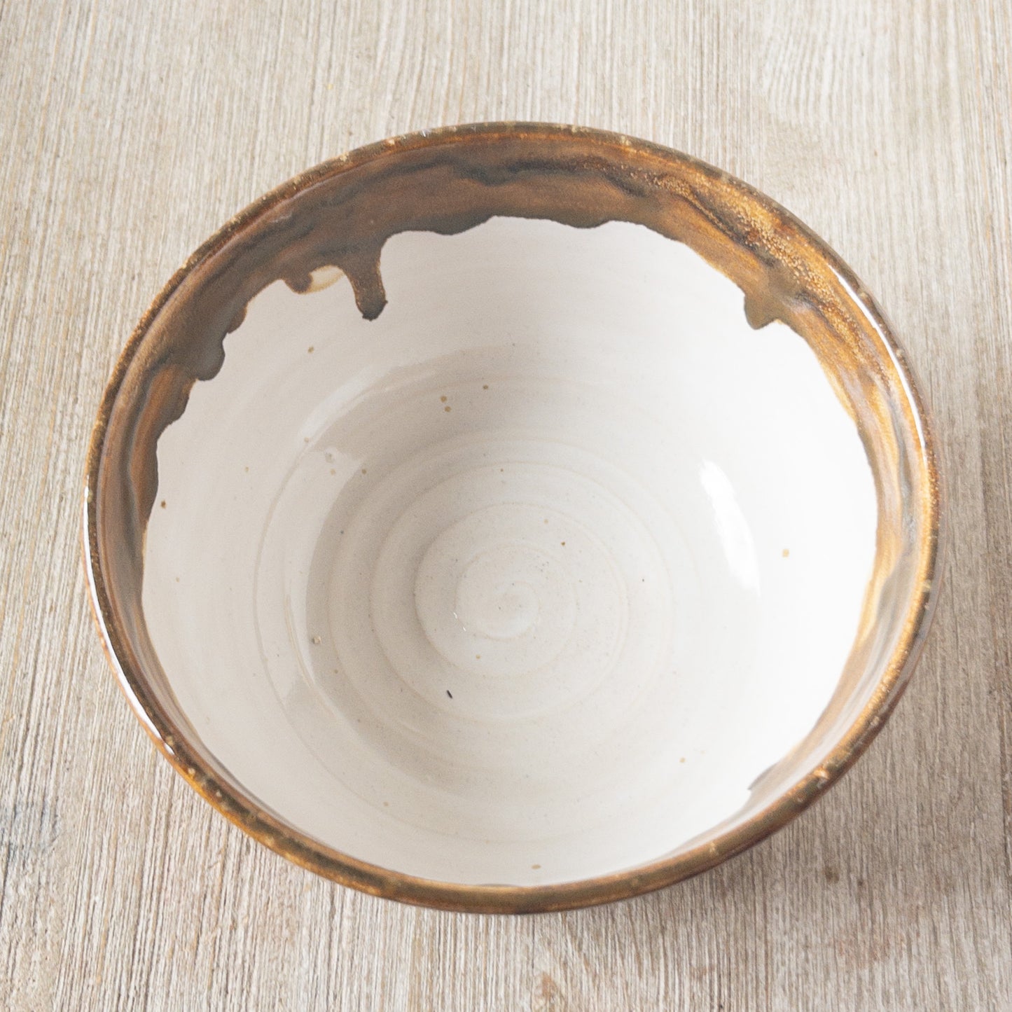 Large Copper and White Bowl - Taylor