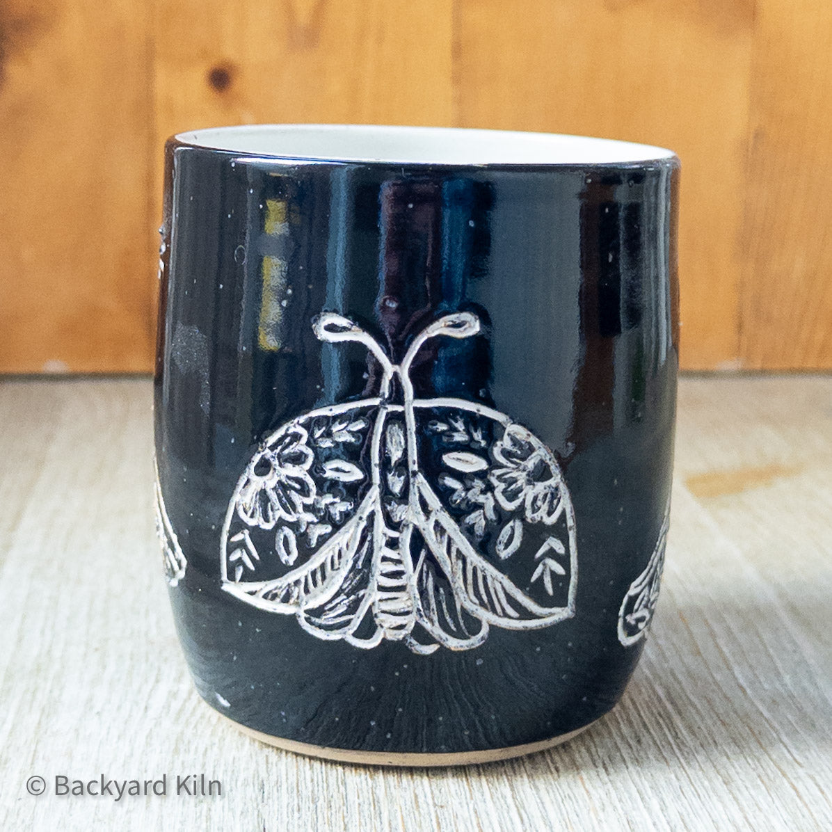 Black Scandi Moths & Butterflies Tumbler - Taylor