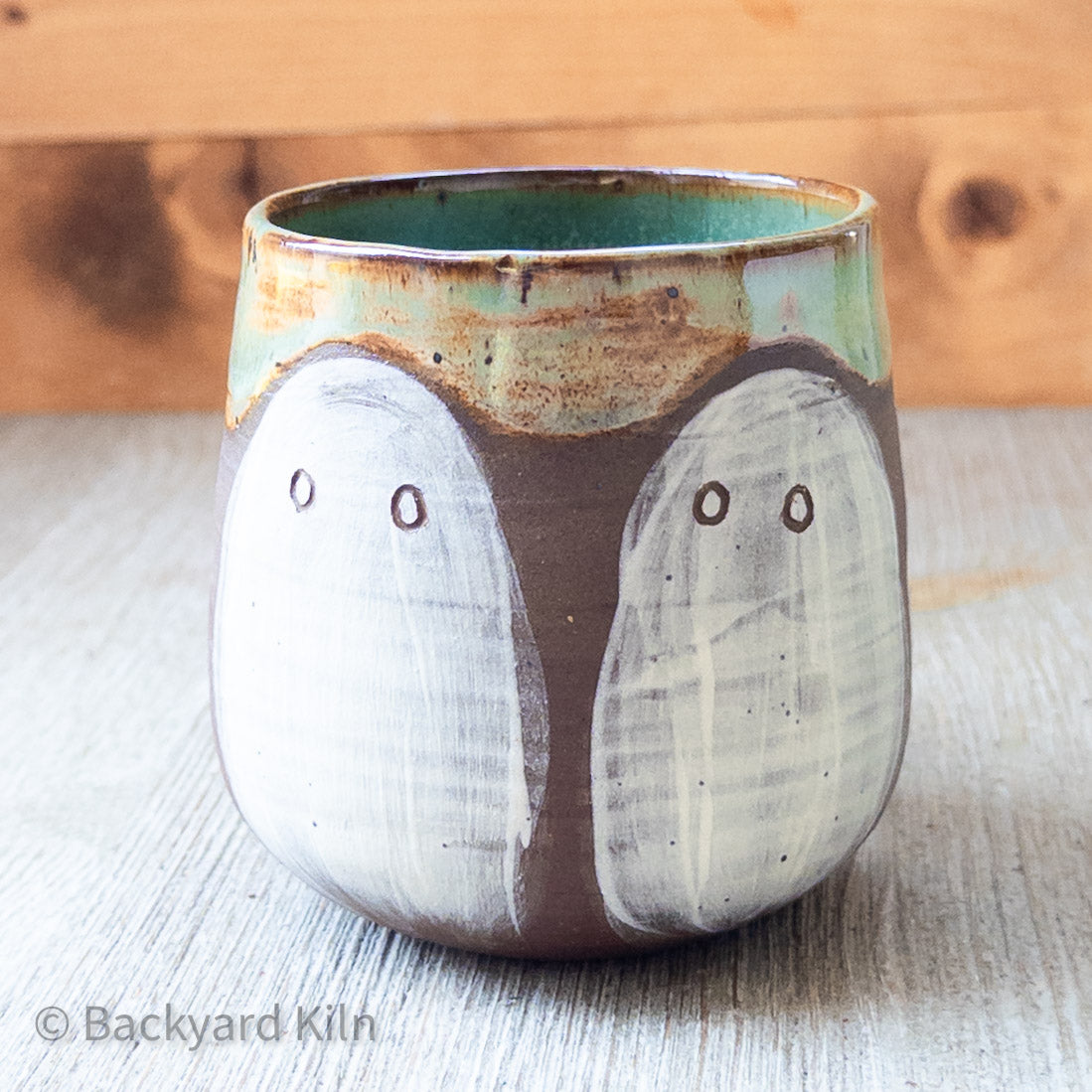 Med Ghost Mug, Green Glimmer Glaze 1 by Taylor