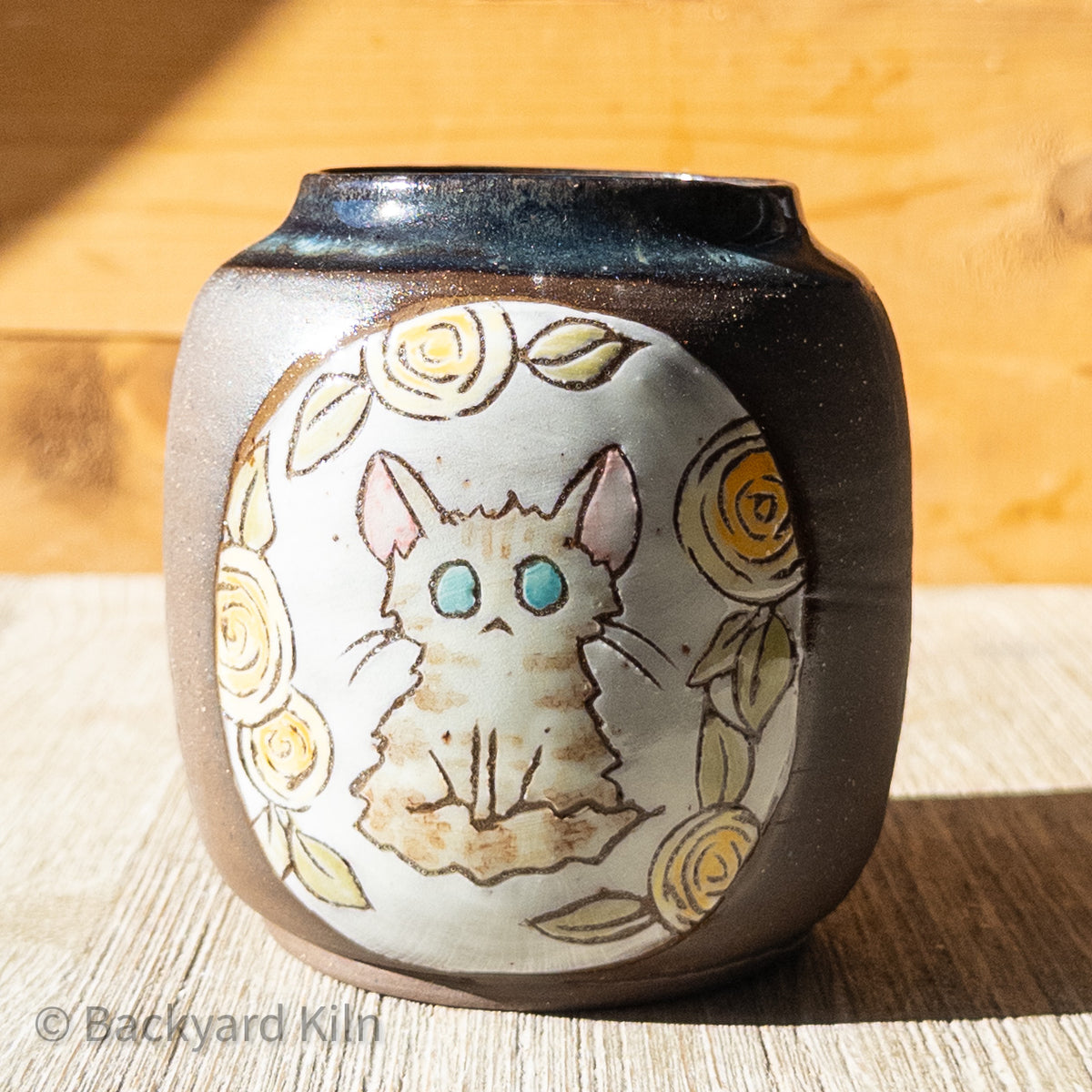 Fundraiser Cat Vase: Emerald 2 by Taylor
