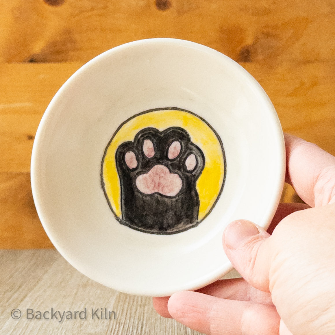 Black Paw - Porcelain Cat Bowl by Taylor