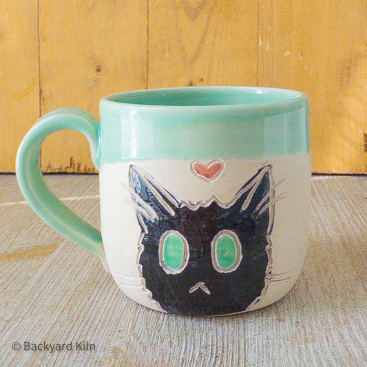 Black Cat Mug Aqua - Taylor