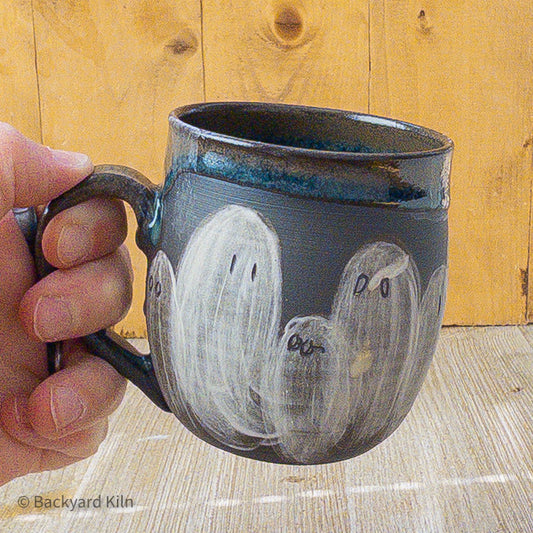Overlapping Slip Ghost Mug Dark Blue - Taylor