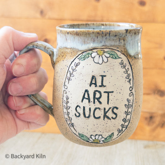 AI Art Sucks Mug Daisies #1 by Taylor