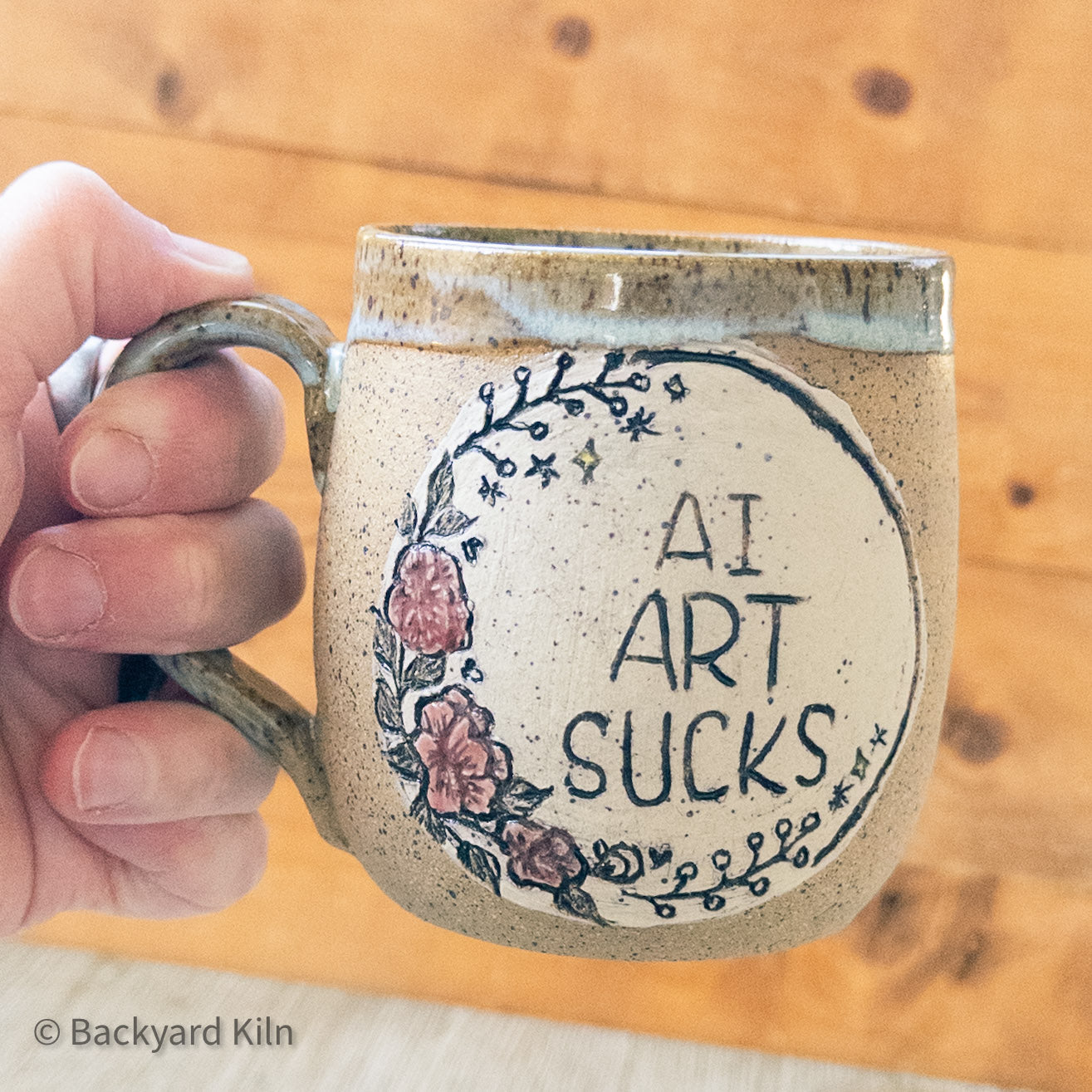 AI Art Sucks Mug Moon Roses by Taylor