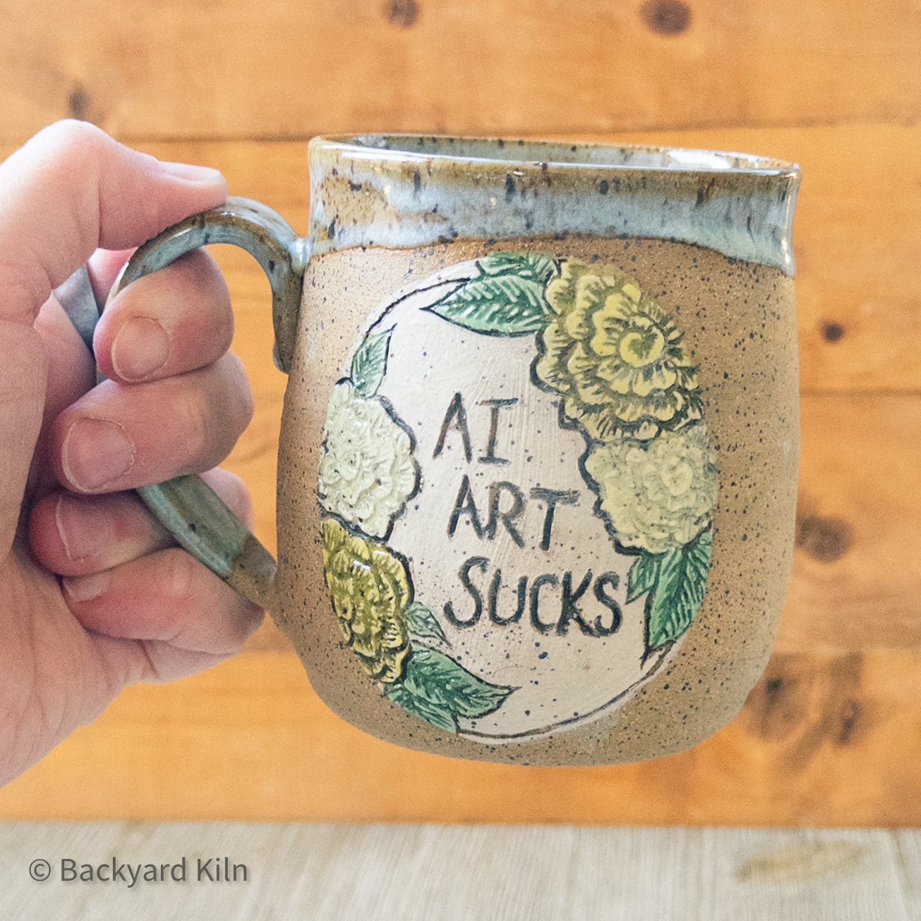 AI Art Sucks Yellow Roses Mug by Taylor