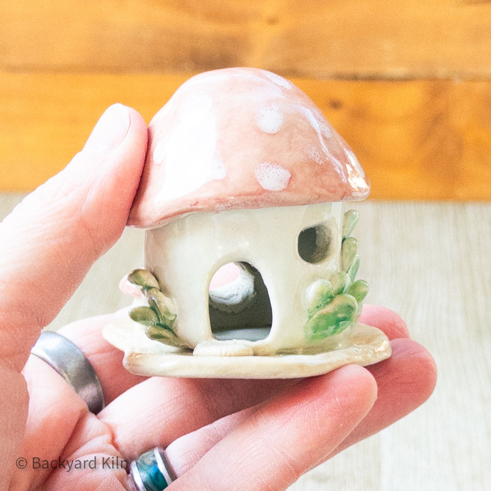 Pastel Mushroom Mini Fairy House by Taylor