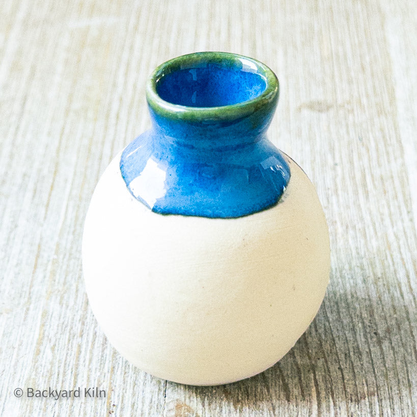 White and Blue Cat Mini Vase by Taylor