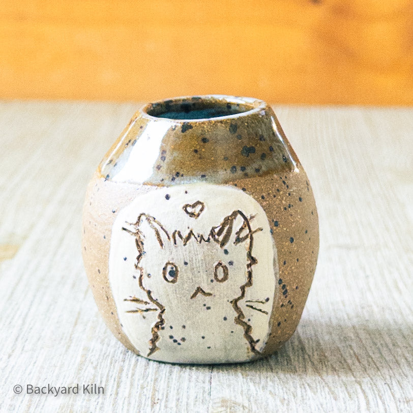 Speckled Mini Cat Vase by Taylor