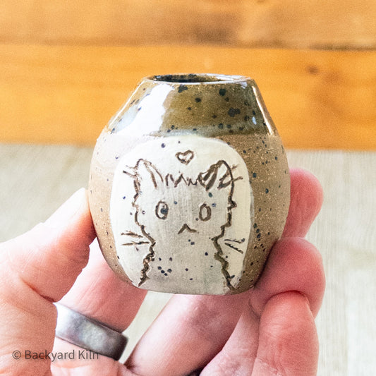 Speckled Mini Cat Vase by Taylor
