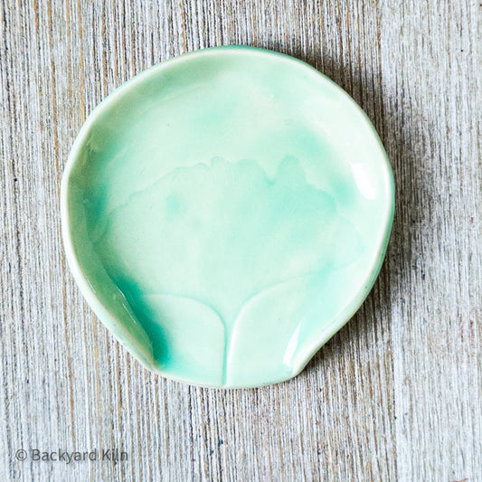 Bright Green Ginkgo Leaf Spoon Rest by Taylor