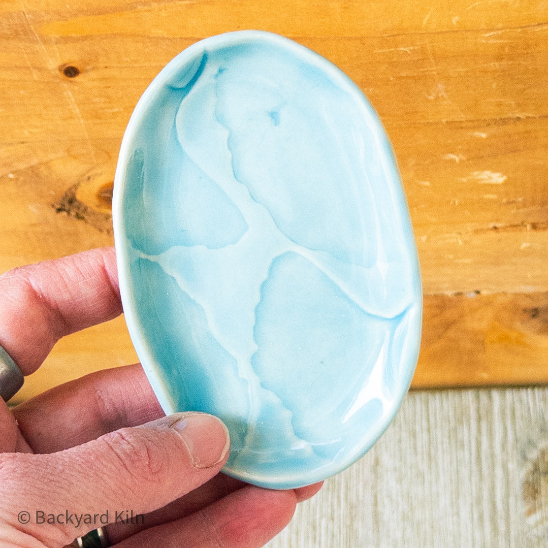 Small Blue Ginkgo Leaf Tray by Taylor