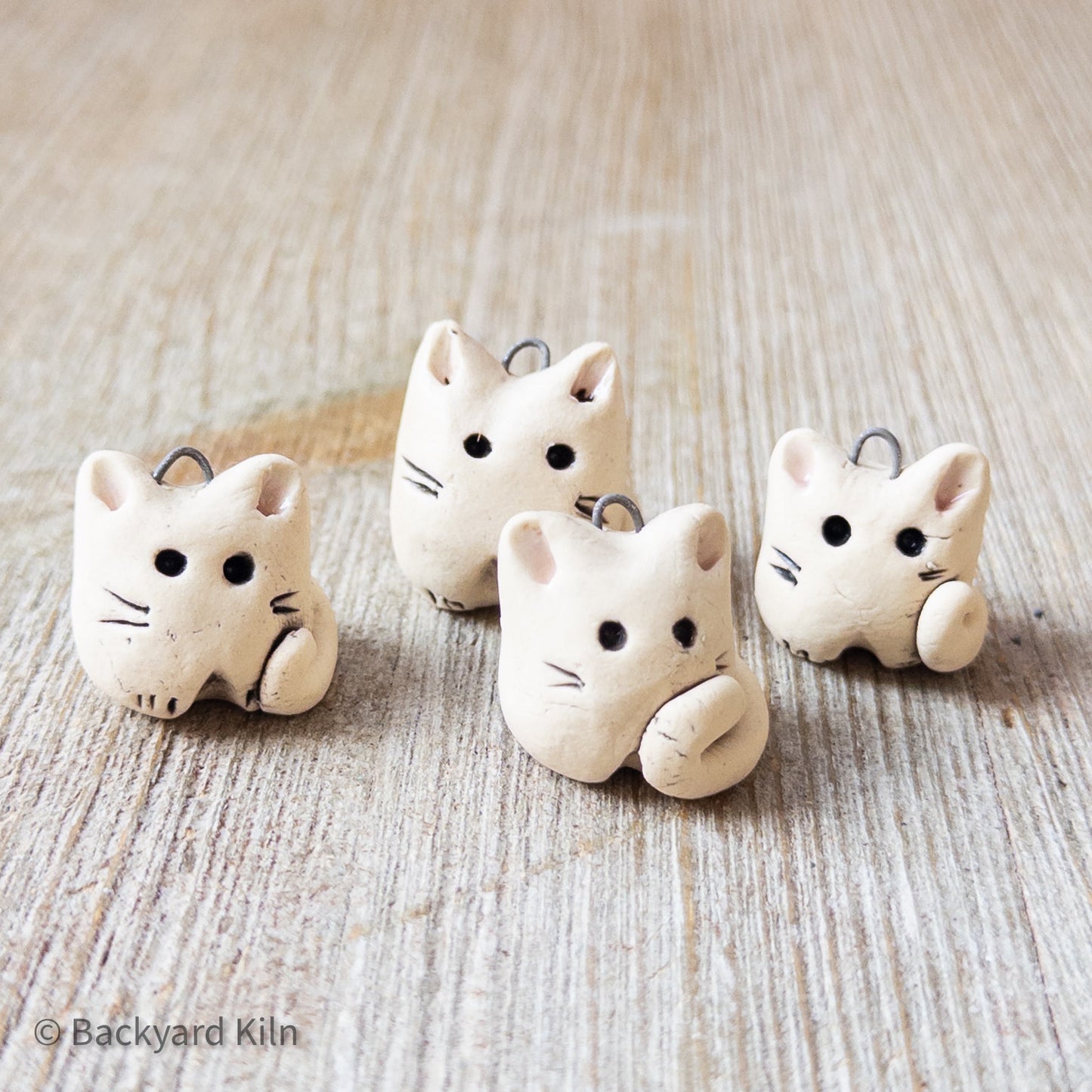White Cat Ornaments by Taylor