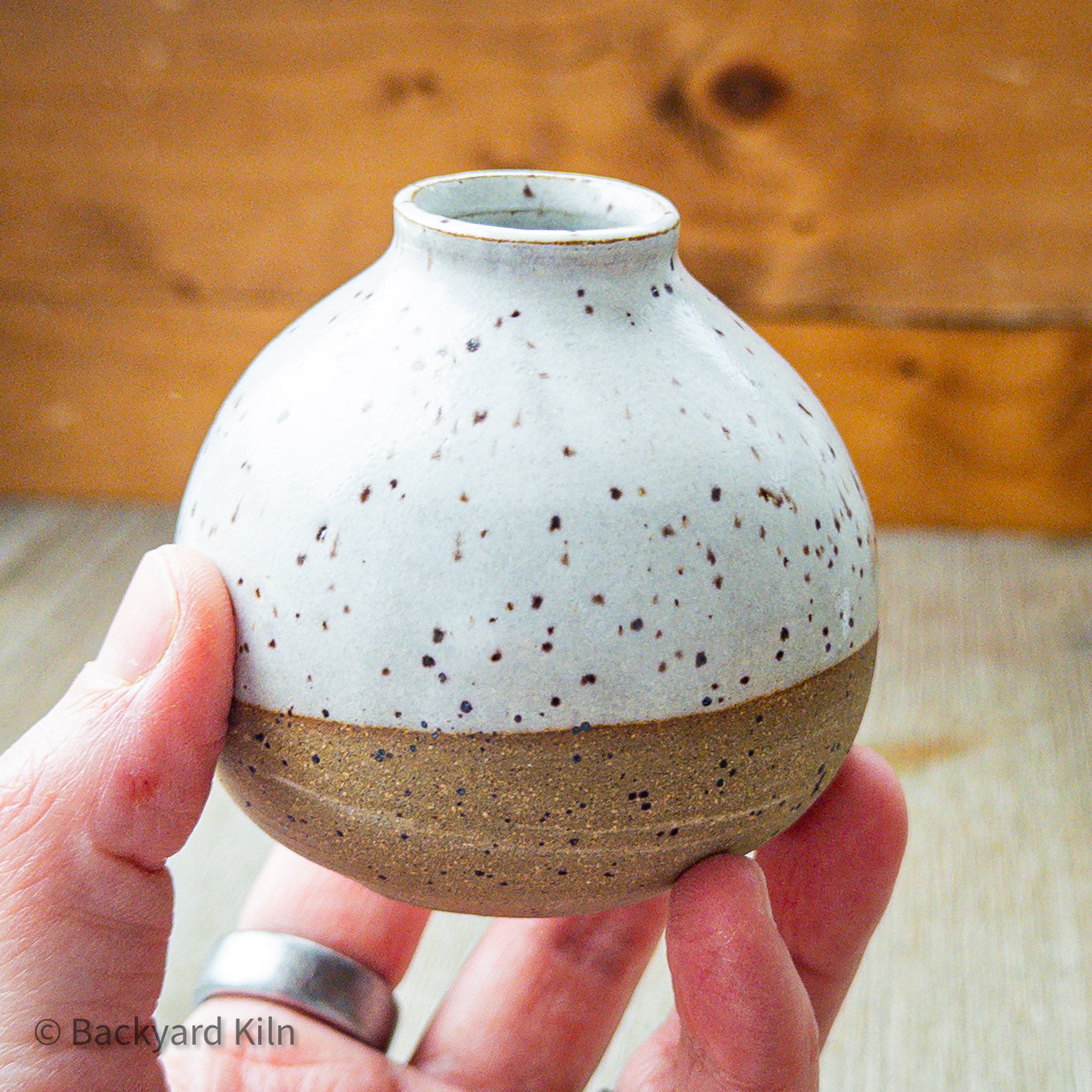 Mini White Speckled Vase by Taylor