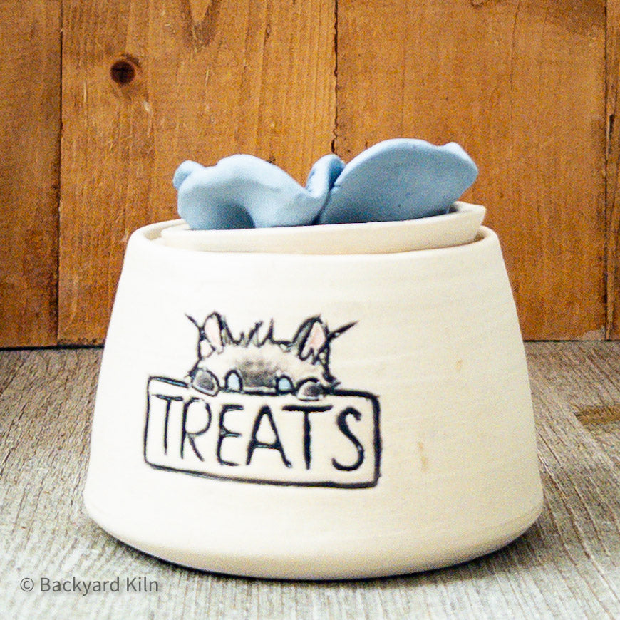 Locking Blue Floral Treat Jar - Taylor