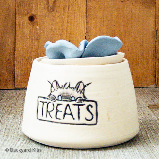 Locking Blue Floral Treat Jar - Taylor