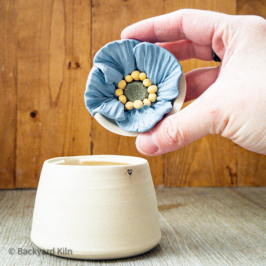 Locking Blue Floral Treat Jar - Taylor