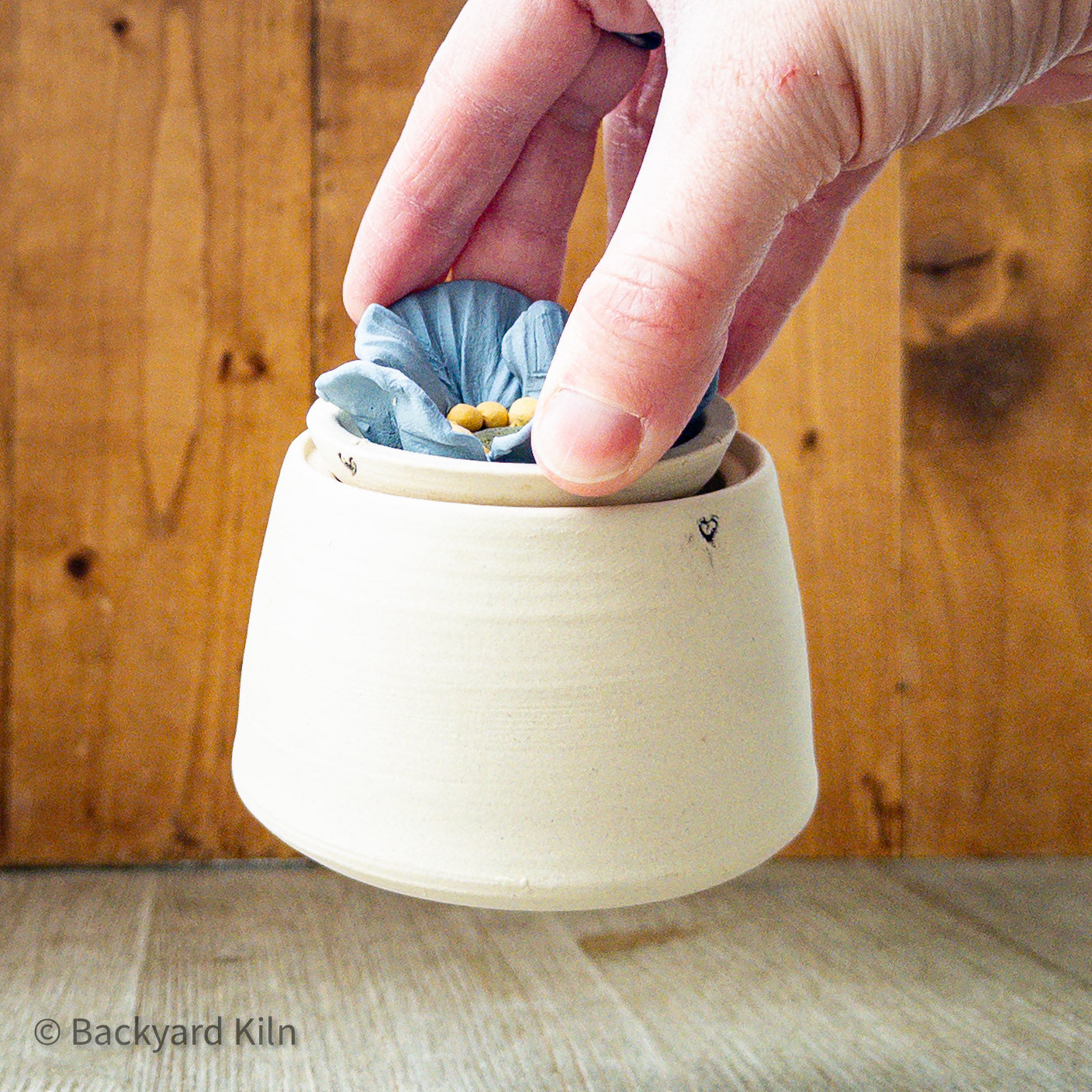 Locking Blue Floral Treat Jar - Taylor