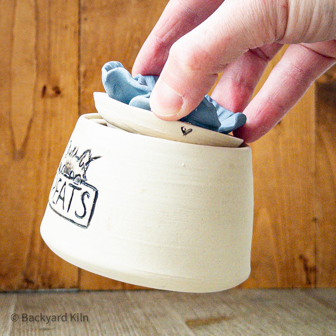Locking Blue Floral Treat Jar - Taylor