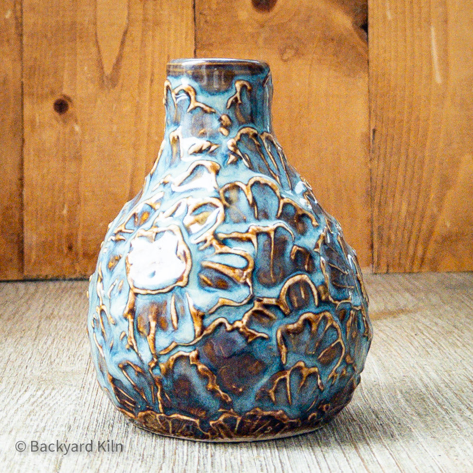 Blue Blossom Vase with Cat by Taylor