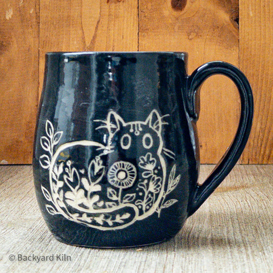 Scandi Cat Mug in Black by Taylor