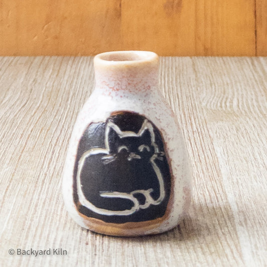 Lunar Glaze Mini Cat Loaf Vase by Taylor