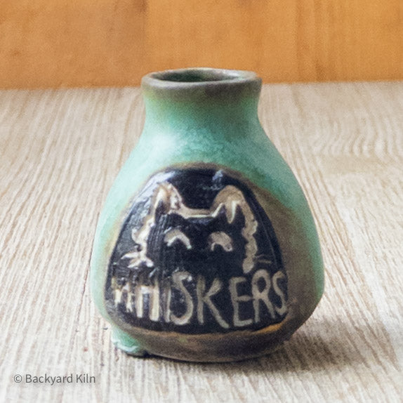 Mini Cat Whiskers Teal/Brown Vase by Taylor