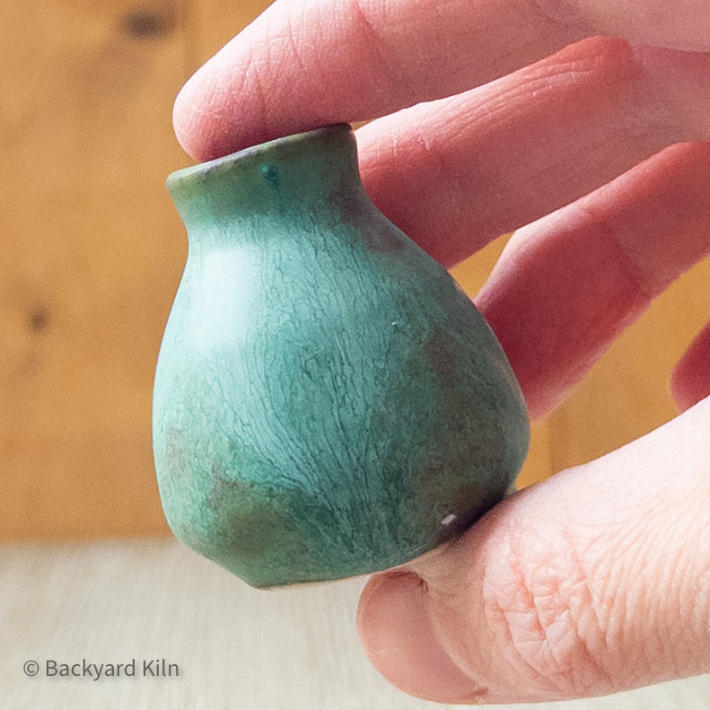 Mini Cat Whiskers Teal/Brown Vase by Taylor