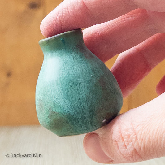 Mini Cat Whiskers Teal/Brown Vase by Taylor