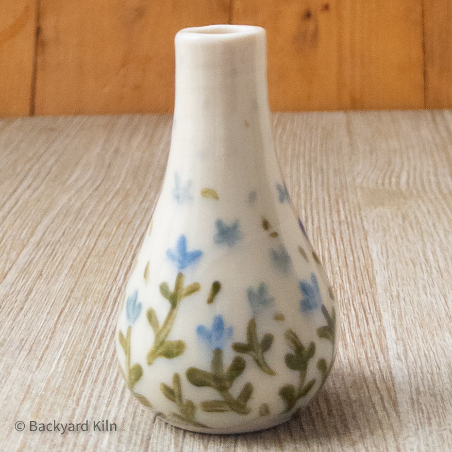 Blue Scandi Floral Mini Vase by Taylor
