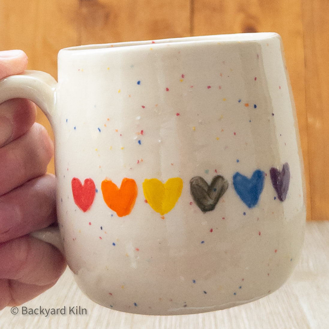 Rainbow Hearts Funfetti Mug by Taylor