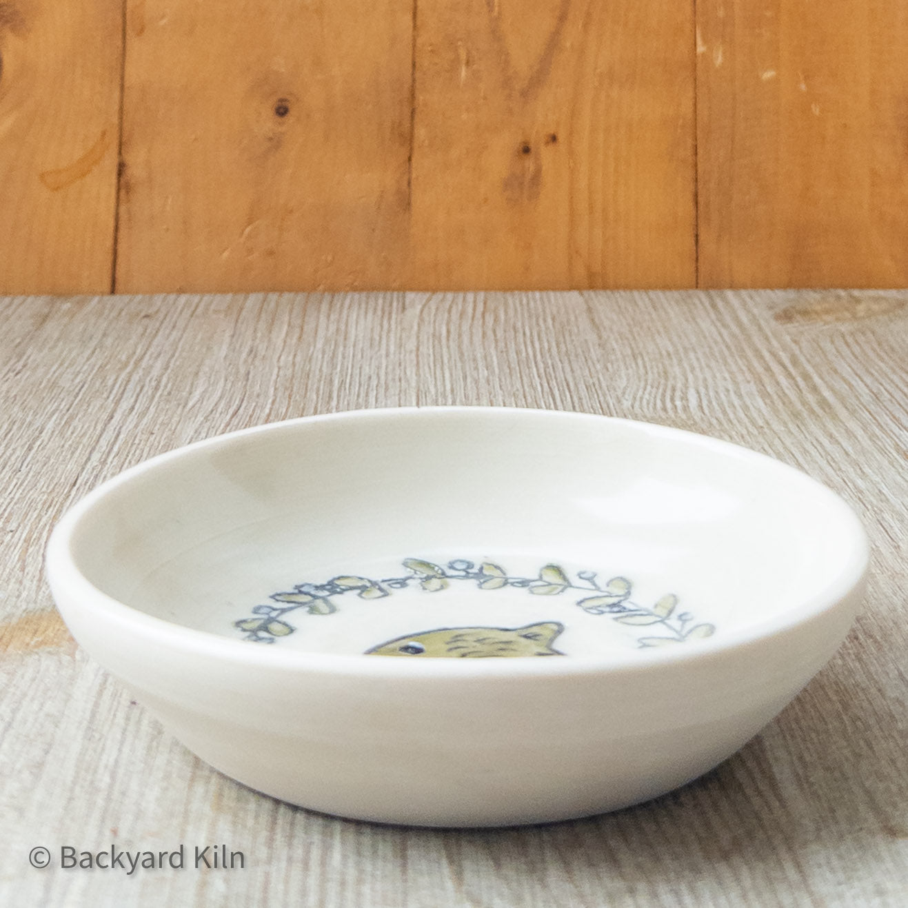 Green Fish w/Leaves Scandi Pet Bowl by Taylor