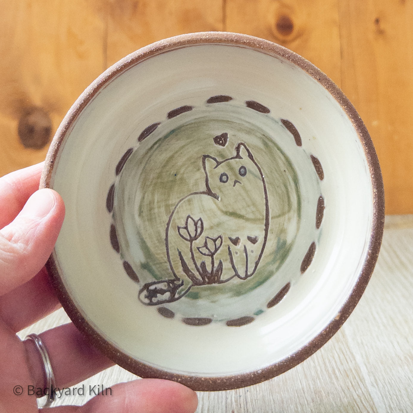 Green Scandi Cat Pet Bowl by Taylor