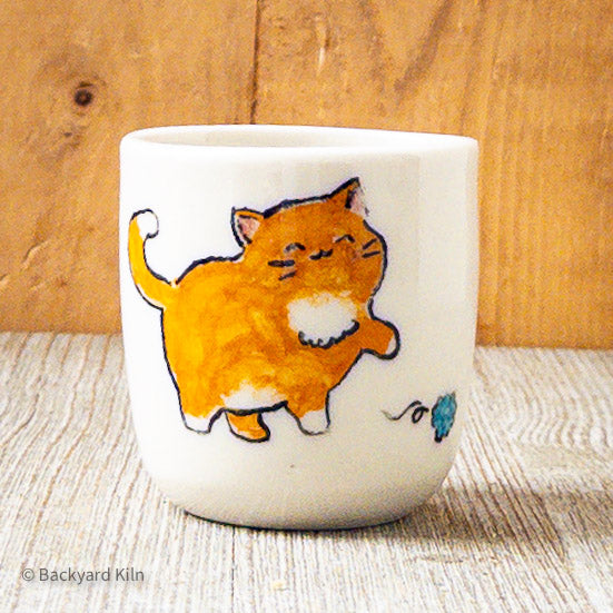 "George" Orange Cat Shot Glass by Hannah and Taylor