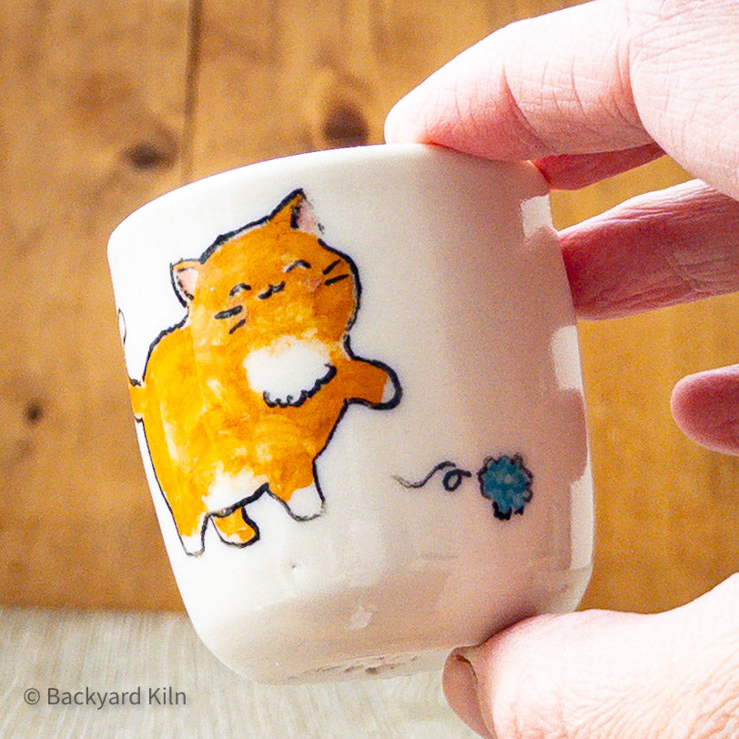 "George" Orange Cat Shot Glass by Hannah and Taylor