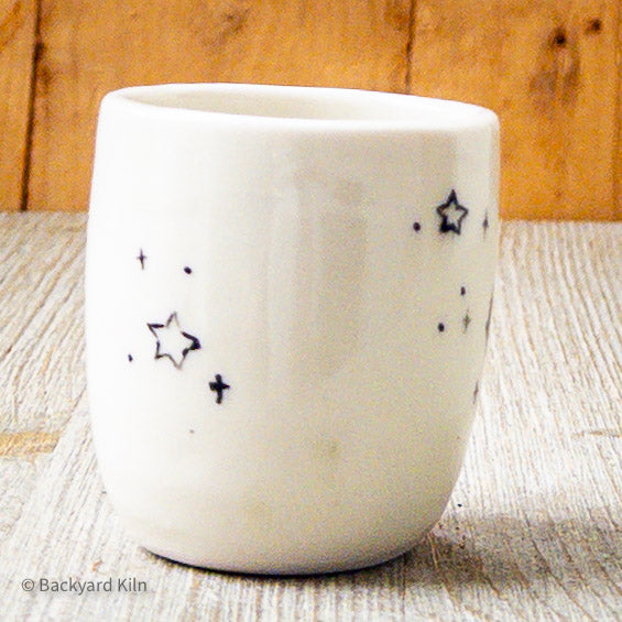 Moon and Stars Black Cat Shot Glass by Hannah and Taylor