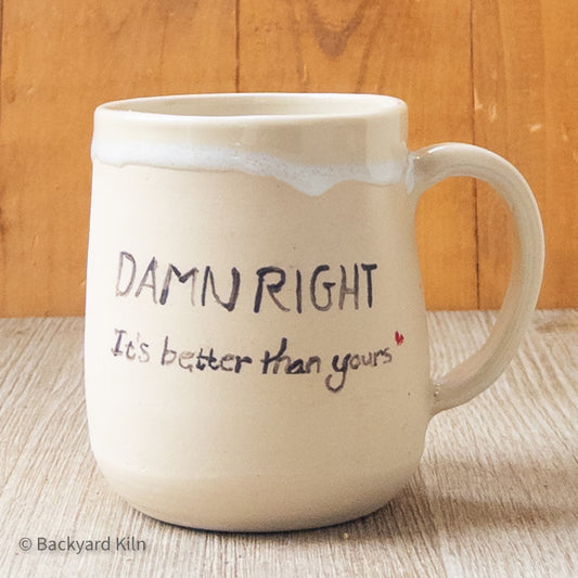 "Damn Right" Cat Mug by Hannah and Taylor