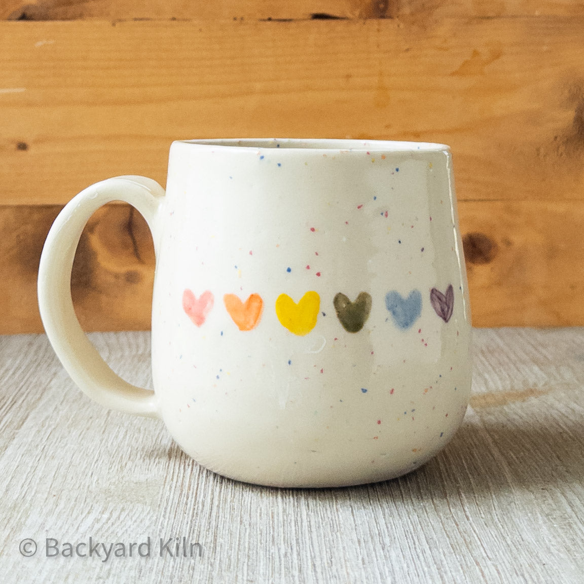 Rainbow Hearts Funfetti Mug #2 by Taylor